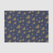 Navy Blue Hanukkah Menorah Star van David Pattern Tissuepapier (Voorkant)