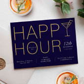 Navy Blue Happy Hour Klantwaardering Zakelijk Kaart