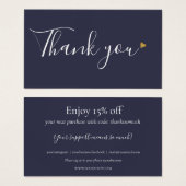 Navy Blue - Hartelijk dank voor de korting op je k Visitekaartje (Voorkant /achterkant)
