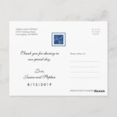 Navy Blue Hartelijk dank voor uw bruiloft 4 Foto B Briefkaart (Achterkant)
