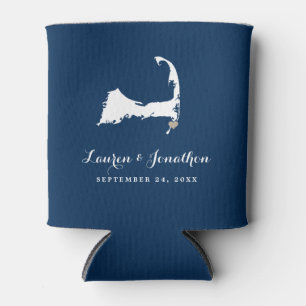 Navy Blue Harwich Port Cape Cod Gold Heart Weddens Blikjeskoeler