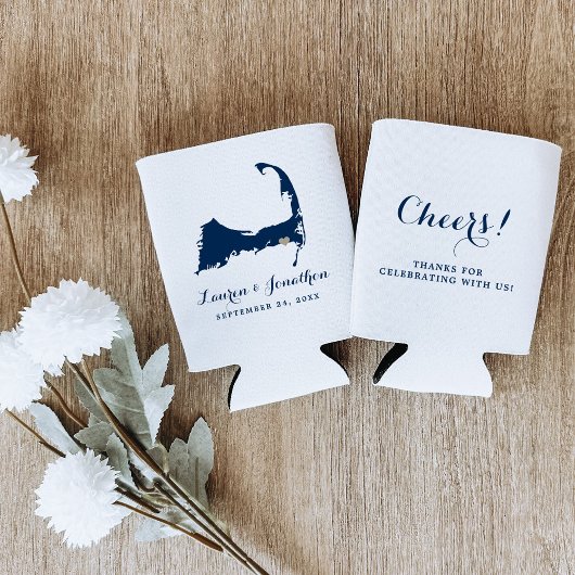 Navy Blue Harwich Port Cape Cod Gold Heart Weddens Blikjeskoeler