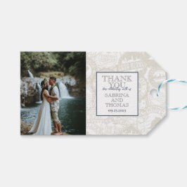 Navy Blue Hawaii trouwfoto Cadeaulabel