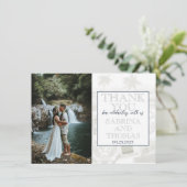 Navy Blue Hawaii trouwfoto dank u Bedankkaart (Staand voorkant)