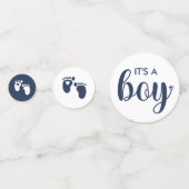 Navy Blue Heart Baby Feet Het is een padvinder Confetti (Voorkanten)