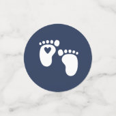 Navy Blue Heart Baby Feet Het is een padvinder Confetti (Kleine voorkant)