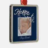 Navy Blue Heaven Verzonden Baby Boy Foto Ornament (Rechts)