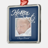Navy Blue Heaven Verzonden Baby Boy Foto Ornament (Links)