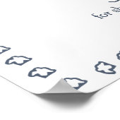 Navy Blue Heirloom Crest Monogram Wedding Welcome  Poster (Hoek)