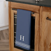 Navy blue | Helling Stripe Monogram Theedoek