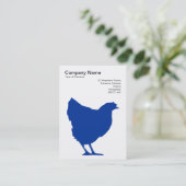Navy Blue Hen-symbool - Zwart op wit Visitekaartje (Staand voorkant)