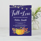 Navy Blue Herfst Bridal Shower Kaart (Staand voorkant)