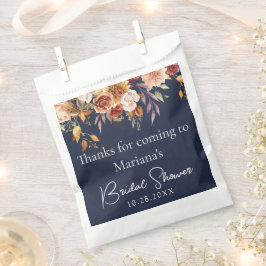 Navy Blue Herfst Floral Vrijgezellenfeest Bedankzakje