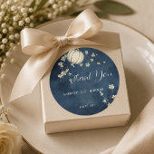 Navy Blue Herfst Pompoen Trouwen Vierkante Sticker
