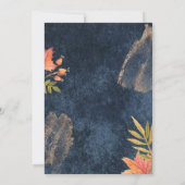 Navy Blue Herfst Pumpkin-Baby shower Kaart (Achterkant)