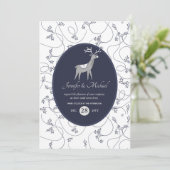 Navy Blue Hert Folklore Kerst Xmas ELKE FEESTJE Pa Kaart (Staand voorkant)