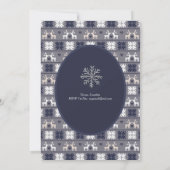 Navy Blue Herten Folk Art Kerstmis ELKE GEBEURTENI Kaart (Achterkant)