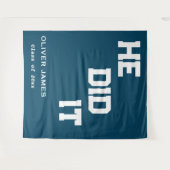 Navy blue, hij deed het op de achtergrond van het  wandkleed (Voorkant (horizontaal))