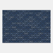 Navy Blue Hipster glazen patroon Nerd Inpakpapier Vel (Voorkant 2)