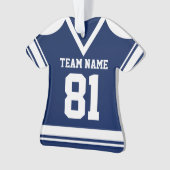 Navy Blue Hockey Jersey met foto Ornament (voorkant)