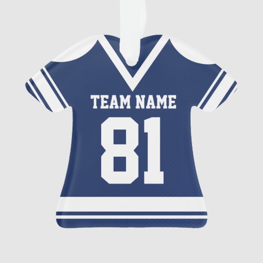 Navy Blue Hockey Jersey met foto Ornament (voorkant)