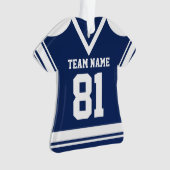 Navy Blue Hockey Jersey met foto Ornament (voorkant)