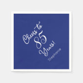 Navy Blue Hoera voor 85 jaar 85ste verjaardag Servet (Voorkant)