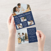 Navy Blue Holiday Collage Kaart (Afscheurbaar)