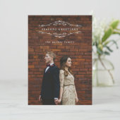 Navy Blue Holiday Elegance | Foto Feestdagenkaart (Staand voorkant)