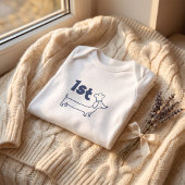 Navy Blue Hond 1e Babyborrel Romper