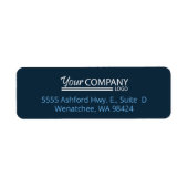 Navy Blue, Horizontale Logo Bedrijf Mailing Etiket (Voorkant)