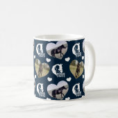 Navy Blue Horse Girl-foto Koffiemok (Voorkant rechts)