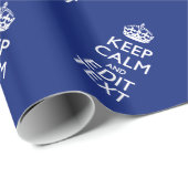 Navy Blue houdt kalm en heeft Jouw tekst Cadeaupapier (Rol Hoek)