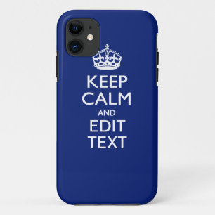 Navy Blue houdt kalm en heeft Jouw tekst Case-Mate iPhone Case