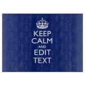 Navy Blue houdt kalm en heeft Jouw tekst Snijplank (Voorkant)