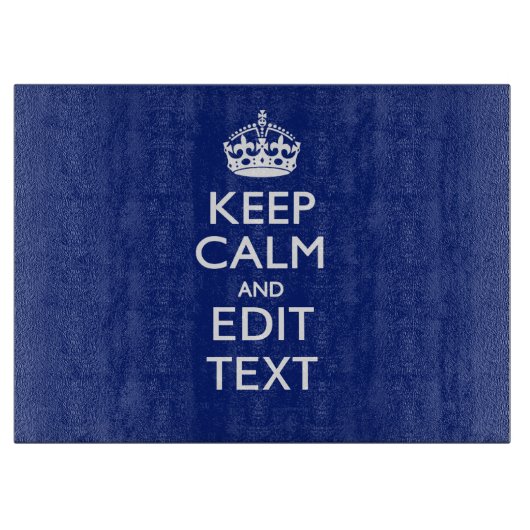 Navy Blue houdt kalm en heeft Jouw tekst Snijplank (Voorkant)
