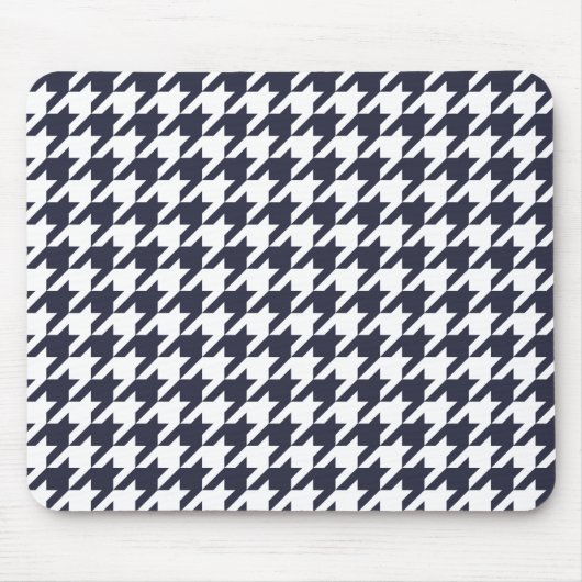 Navy Blue Houndstooth Muismat (Voorkant)