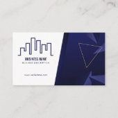 Navy Blue House Logo, Real Estate Agent, QR Code Visitekaartje (Voorkant)