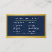 Navy Blue HVAC Company QR Code Gold Metallic Visitekaartje (Achterkant)