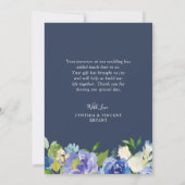 Navy Blue Hydrangea Floral Wreatfoto Hartelijk dan Bedankkaart (Achterkant)