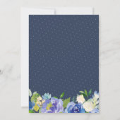 Navy Blue Hydrangeas Floral Engagement Party Kaart (Achterkant)