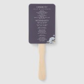 Navy Blue Hydrangeas Waterverf Wedding Programme Handwaaier (Achterkant)