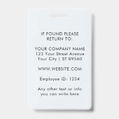 Navy Blue ID Card | Custom Logo Employee Photo Badge (Achterkant)