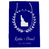 Navy Blue Idaho Map Wedding Welcome Swag Medium Cadeauzakje (Voorkant)