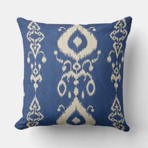 Navy Blue Ikat Accent Pillow Kussen