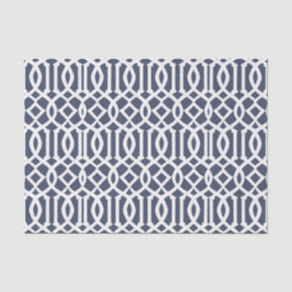Navy Blue Imperial Trellis Geometric Pattern Tissuepapier