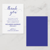 Navy Blue in plaats van gunsten Charity Donate Wed Plaatskaartje (Voorkant / Achterkant)