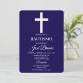 Navy blue in Spanish Baptism Kaart (Staand voorkant)