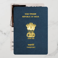 Navy Blue India Passport Bewaar de datum