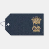 Navy Blue India trouwfoto Cadeaulabel (Achterkant Horizontaal)